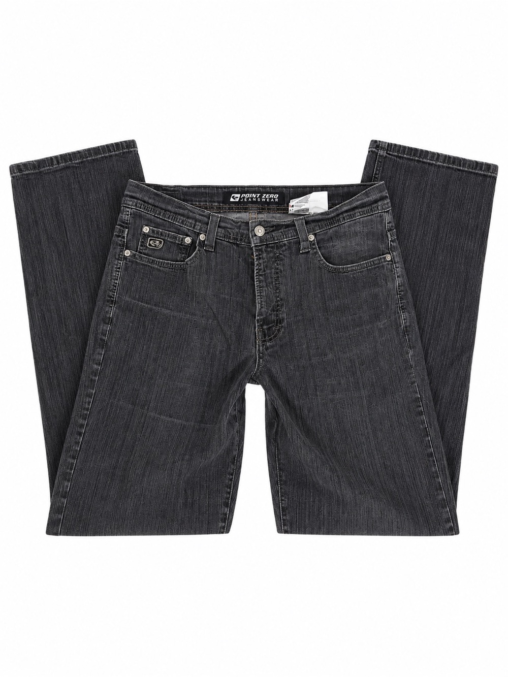 Point Zero Men's Charcoal Straight-Leg Jeans